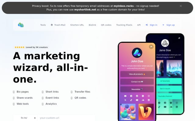 Screenshot of 5x.to