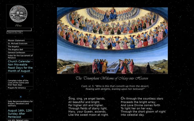 Screenshot of catholicharboroffaithandmorals.com