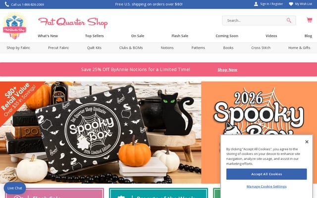 Screenshot of fatquartershop.com