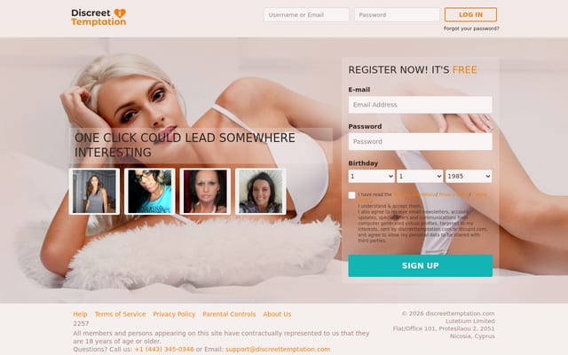 Screenshot of discreettemptation.com