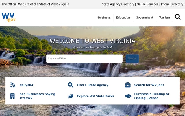 Screenshot of wv.gov