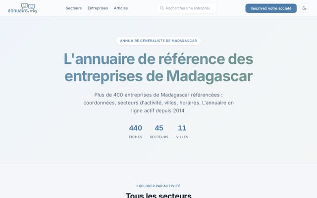 Screenshot of annuaire.mg