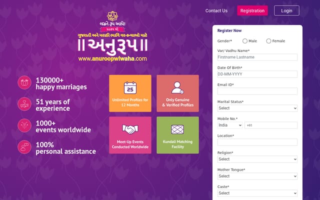 Screenshot of anuroopwiwaha.com