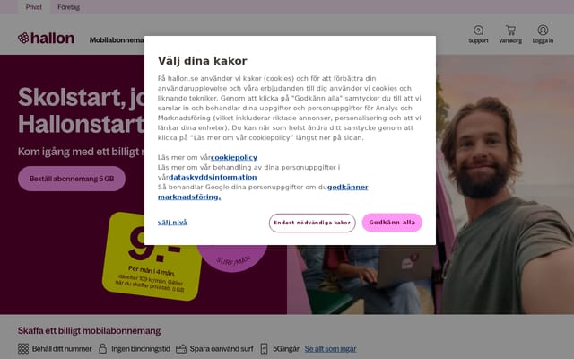Screenshot of hallon.se