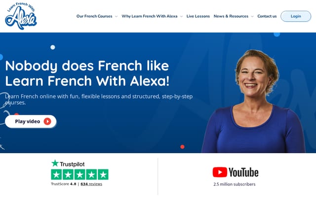 Screenshot of learnfrenchwithalexa.com