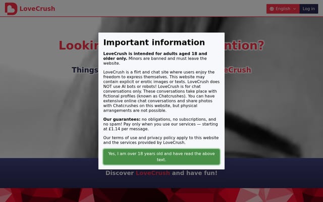 Screenshot of lovecrush.net