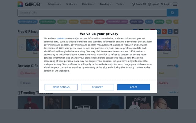 Screenshot of gifdb.com