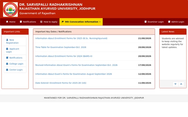 Screenshot of dsrrauexam.org