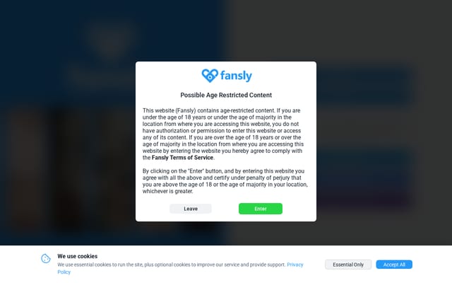 Screenshot of fansly.com