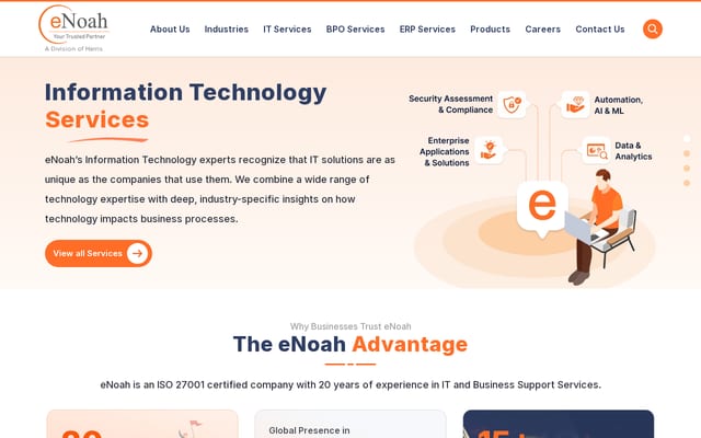 Screenshot of enoahisolution.com