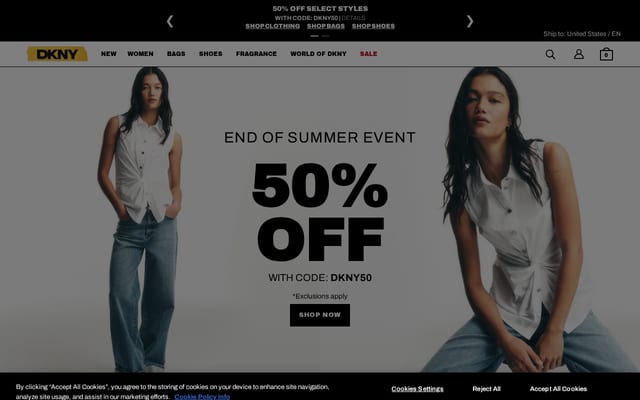 Screenshot of dkny.com