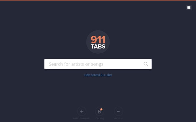 Screenshot of 911tabs.com