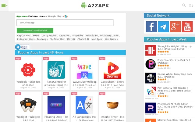 Screenshot of a2zapk.com