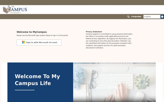 Screenshot of ecampuslife.ca