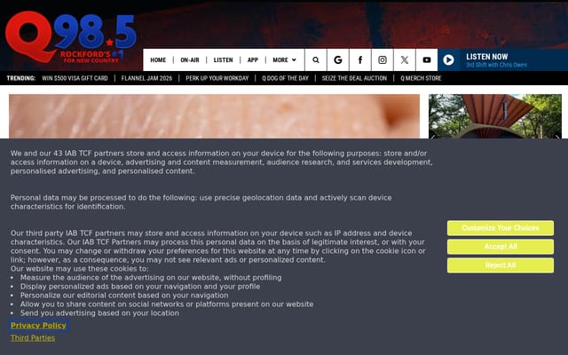Screenshot of q985online.com