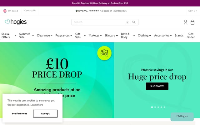 Screenshot of hogiesonline.co.uk