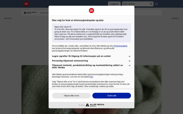 Screenshot of sol.no