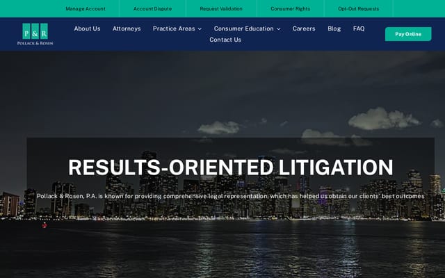 Screenshot of pollackrosen.com