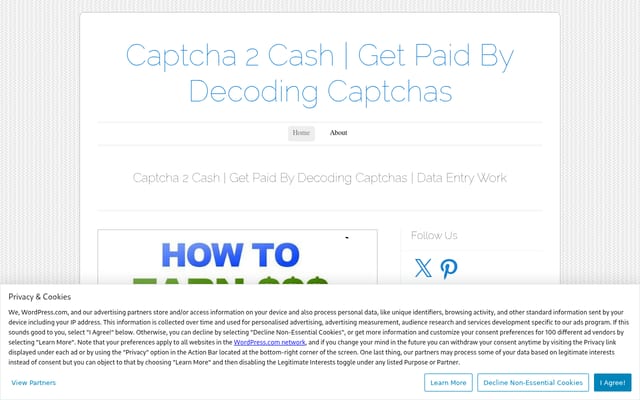 Screenshot of captcha2cash.org
