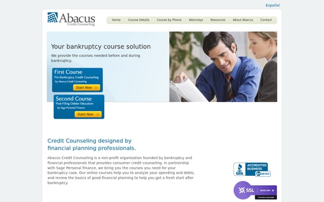 Screenshot of abacuscc.org