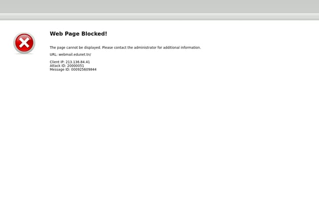 Screenshot of webmail.edunet.tn