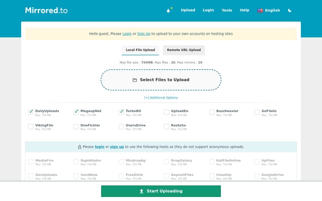 Screenshot of mirrorcreator.com