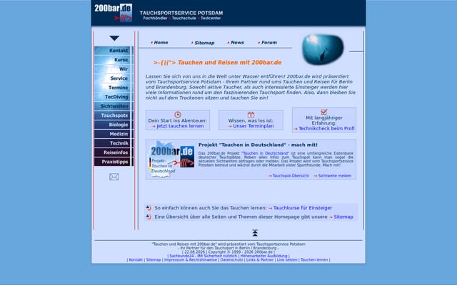 Screenshot of 200bar.de