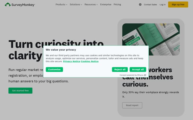 Screenshot of surveymonkey.com