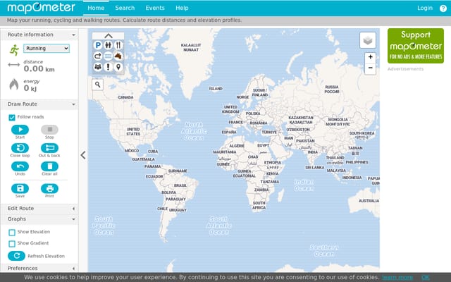 Screenshot of mapometer.com