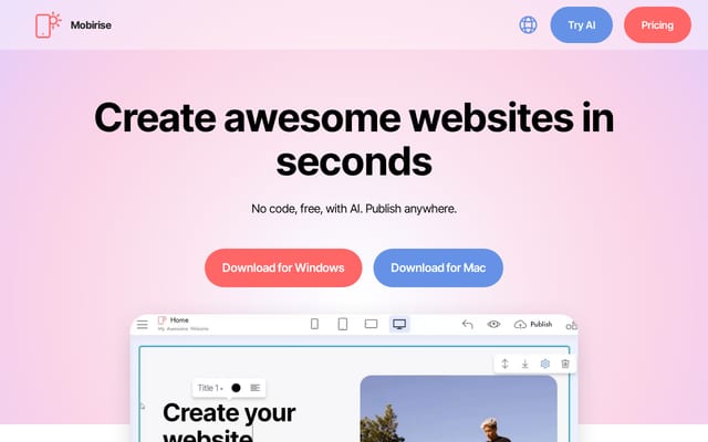 Screenshot of mobirise.site