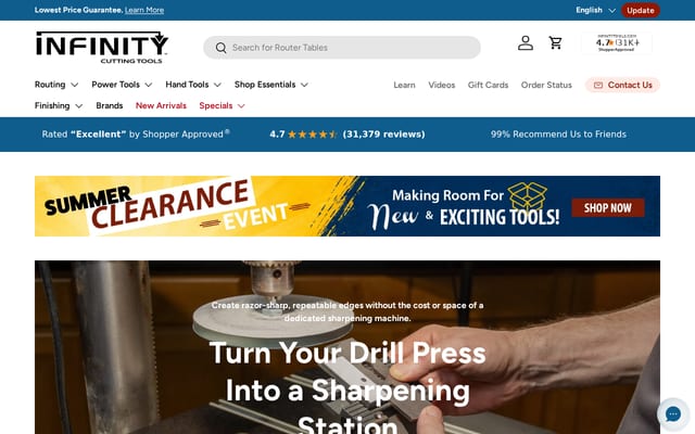 Screenshot of infinitytools.com