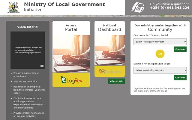 Screenshot of e-logrev.go.ug