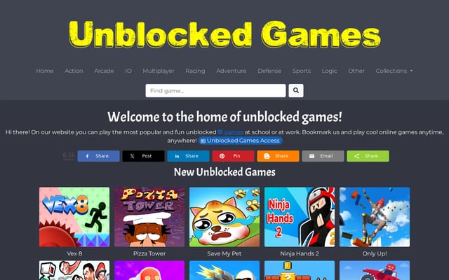 Screenshot of unblockeds-games.com