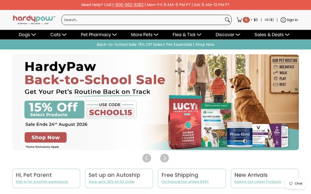 Screenshot of hardypaw.com
