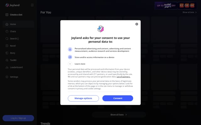 Screenshot of joyland.ai