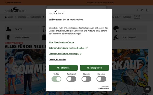 Screenshot of euroskateshop.de