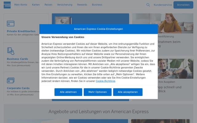 Screenshot of americanexpress.com