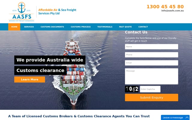 Screenshot of aasfs.com.au