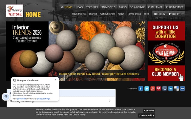 Screenshot of sketchuptextureclub.com