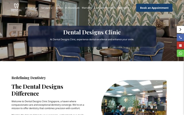 Screenshot of dentaldesigns.com.sg