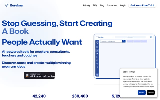 Screenshot of eurekaa.io