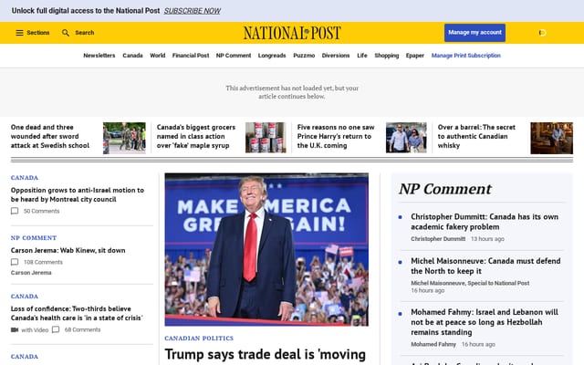 Screenshot of nationalpost.com