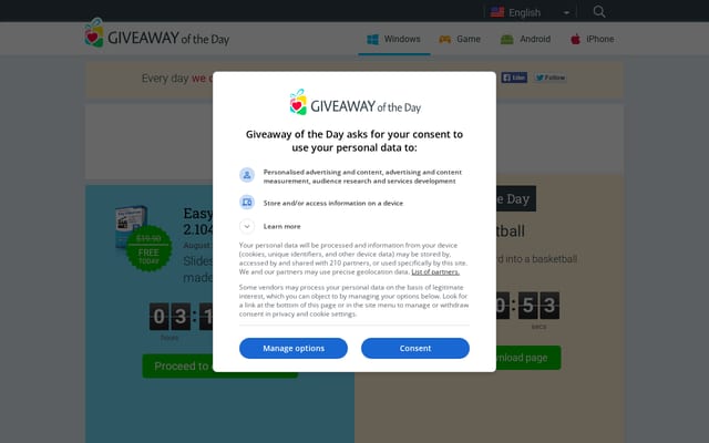 Screenshot of giveawayoftheday.com