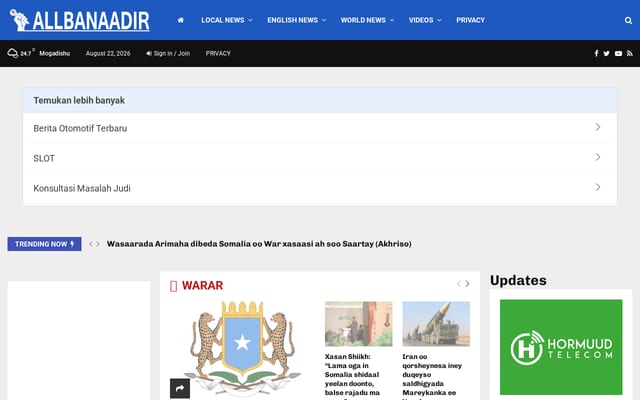 Screenshot of allbanaadir.com