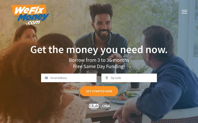 Screenshot of wefixmoney.com