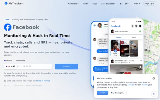 Screenshot of fbtracker.org