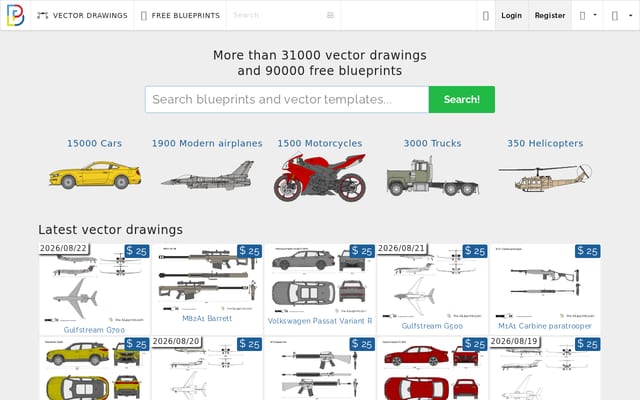 Screenshot of the-blueprints.com