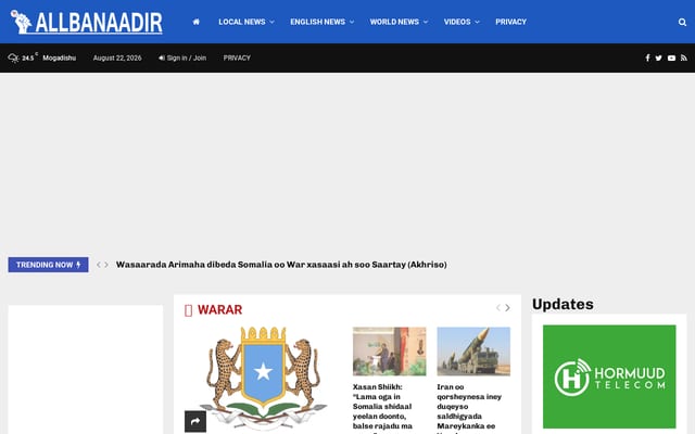 Screenshot of allbanaadir.org