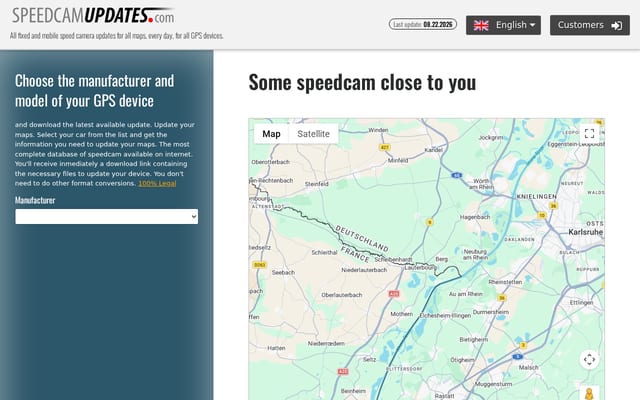 Screenshot of speedcamupdates.com
