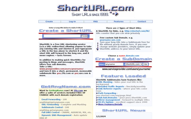 Screenshot of alturl.com